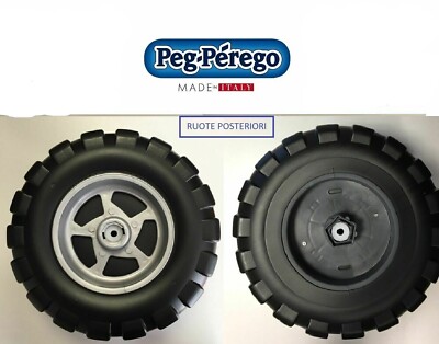 Paar Räder Hinten Auto PEG PEREGO Gaucho Gelb 12 Volt