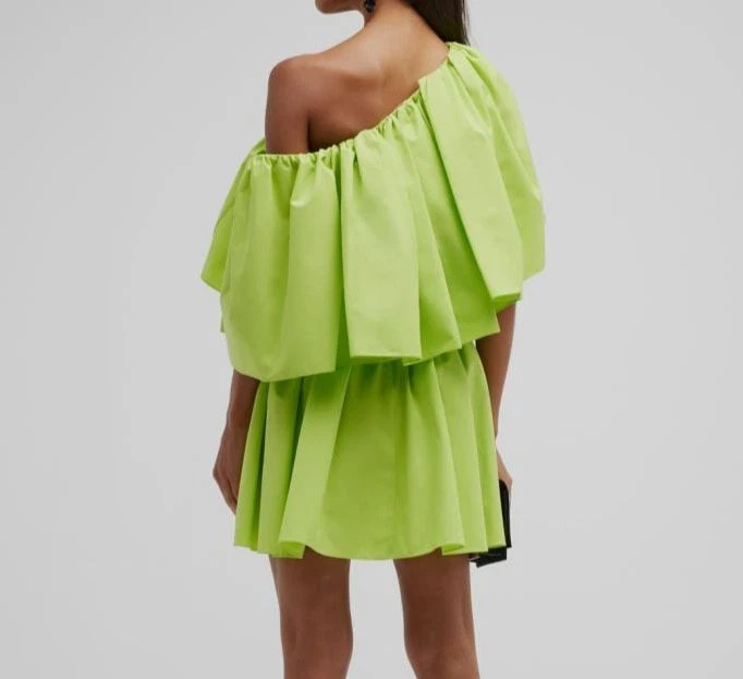 Abito poplin verde Alexander McQueen da donna $2590 taglia 38