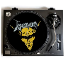 VENOM Turntable Slipmat for Vinyl Records 12" DJ Slip Mat platter black metal lp