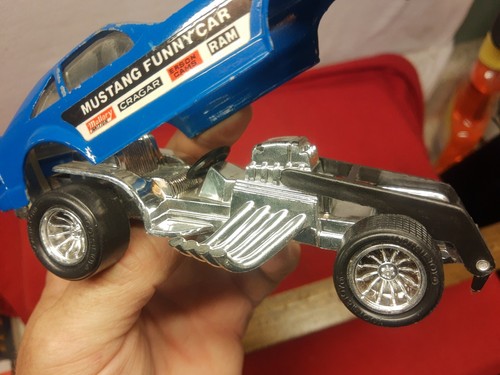 VTG Tootsietoy Mustang Funny Car Drag Racer Blue 1980s Toy Complete - Picture 2 of 10
