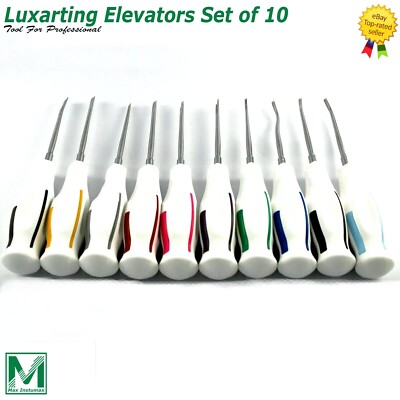 10 Pcs white Dental Root Elevators Oral Surgery PDL Luxating Tooth loosening