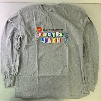 Travis Scott x McDonald's Cj Live From Utopia Long Sleeve Gray Sweater Size M/L