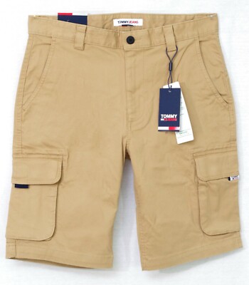 TOMMY JEANS Bermuda Pouches Washed Cargo Shorts Beige Herren DM11078 Classic Khaki 