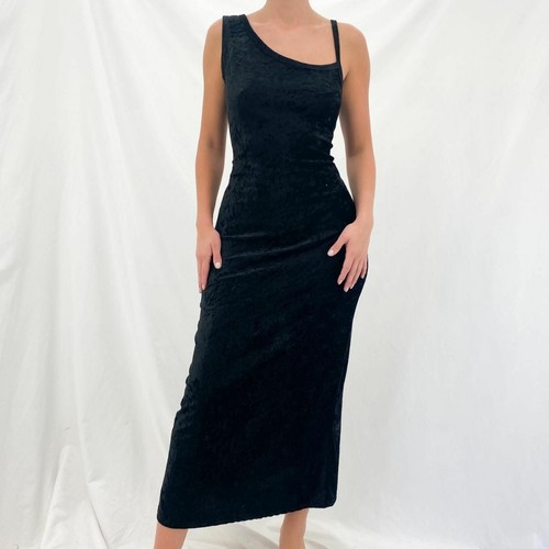 90s Black Velvet Dress [L] | eBay
