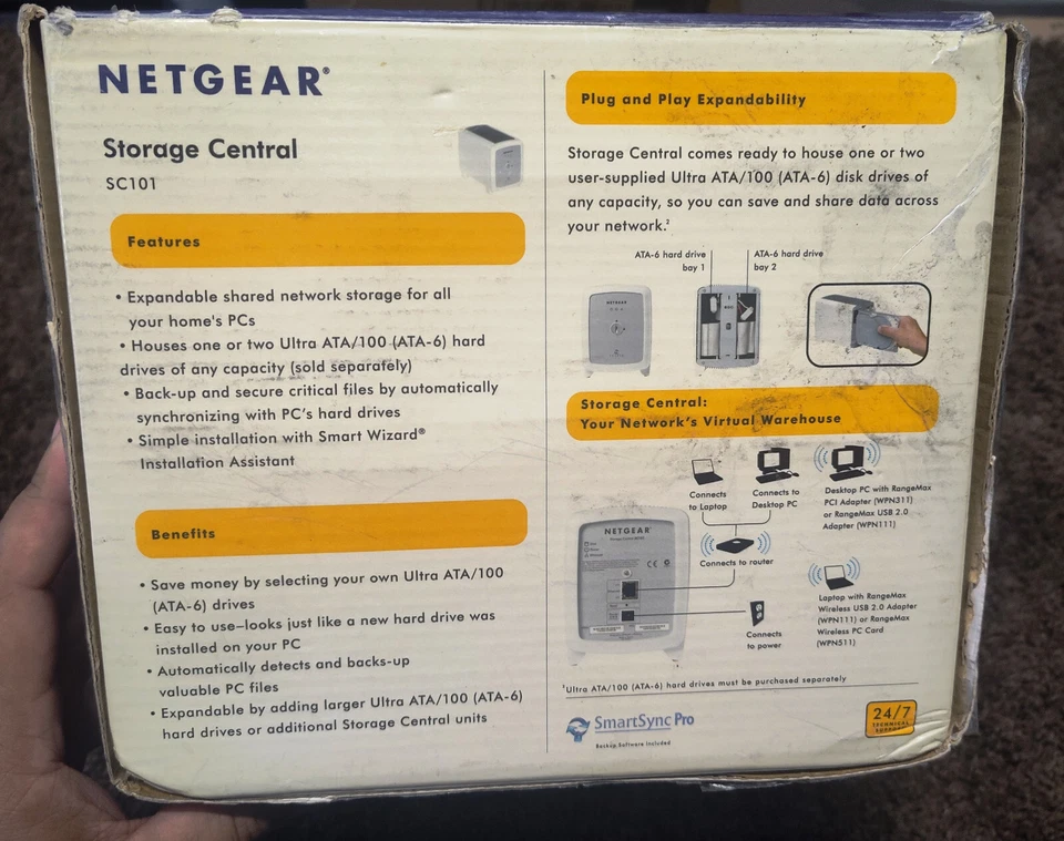 Netgear SC101 Storage Central Network Storage IDE Network Drive Enclosure - Image 3 of 4
