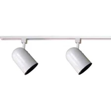 Volume Lighting 2 ft. 2-Light White Track Lighting w/Round Back Cylinder Heads