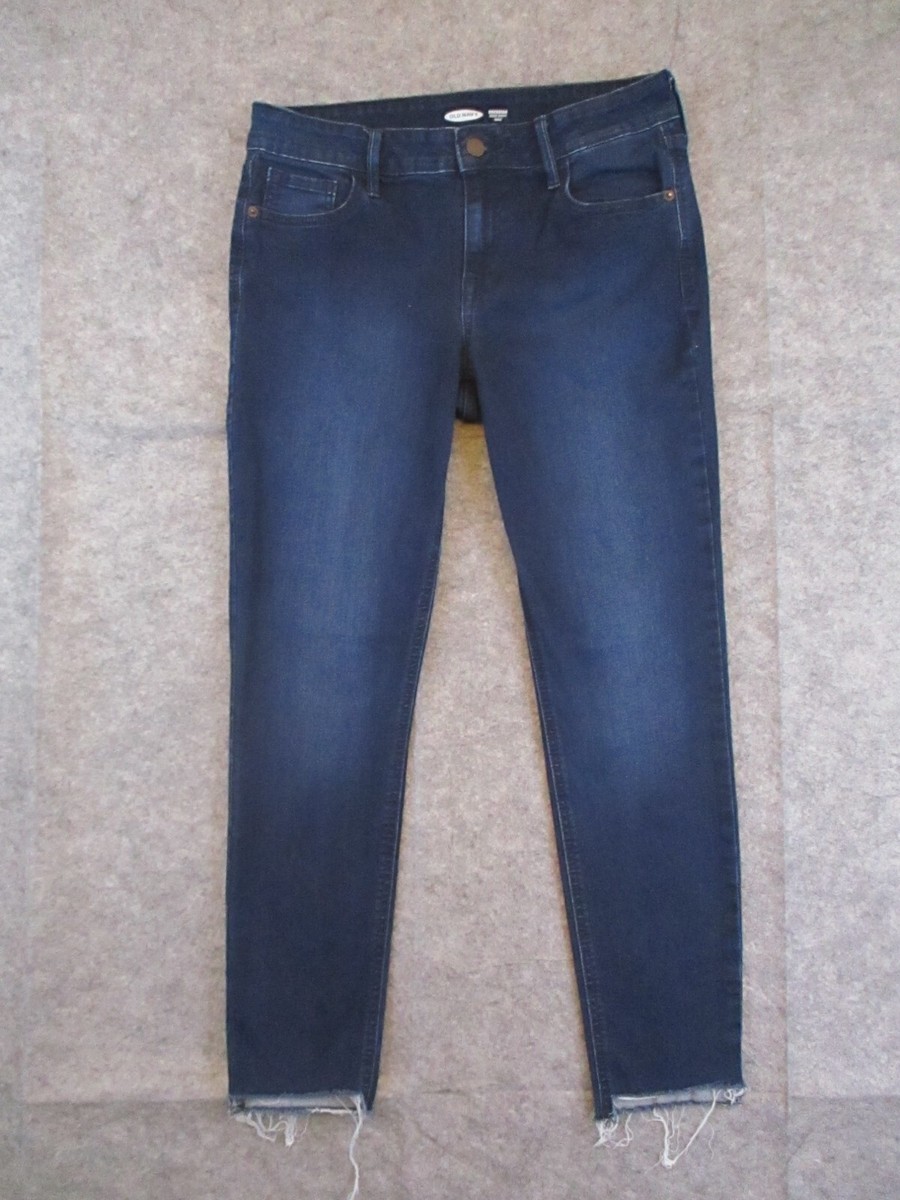 Old Navy Jeans Womens Blue Denim Rockstar Super Skinny Ankle Mid
