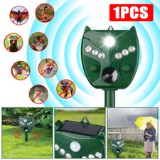 2024 LED Light Animal Repeller Ultrasonic Solar Power Outdoor Pest Cat Mice Deer