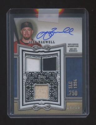 JEFF BAGWELL 2020 STERLING AUTOGRAPH TRIPLE GAME JERSEY #ED 04/10 