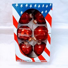 Vintage Rauch Red Christmas Glass Ornaments Made In USA