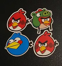 4 Count Angry Bird Sticker App Game Laptop Phone Case Water Bottle For Kids