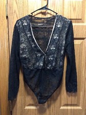 ASOS Lace Bodysuit Black Size 14 VGUC