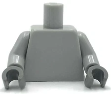 Lego New Light Bluish Gray Minifigure Torso Plain Light Bluish G Arms DGB Hands