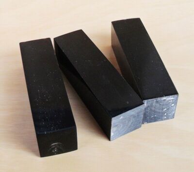 6x Natural Water Buffalo Horn Black Square Plate Materials 25x25x60mm