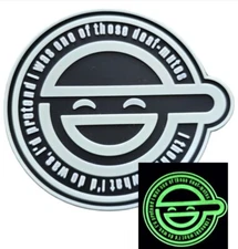 THE LAUGHING MAN GHOST IN THE SHELL:SAC ANIME PATCH GLOW PVC RUBBER HOOK FASTEN
