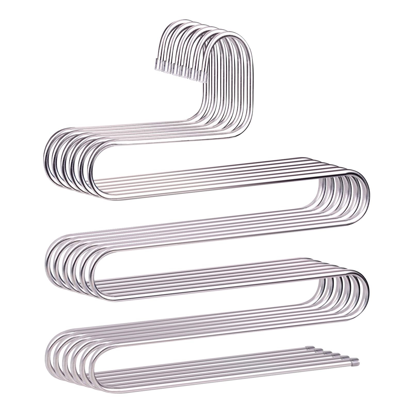 Non-Slip S-Shape Stainless Steel Trousers Pants Hangers for Clothes-image