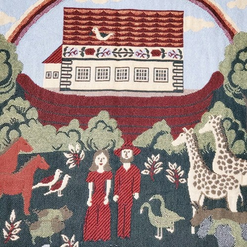 Williamsburg Noah's Ark Throw Blanket Tapestry Goodwin Weavers 100% Cotton 46x66 - Bild 10 von 10