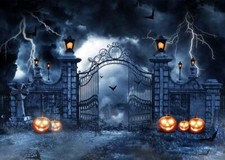 8X6FT Halloween Backdrop Halloween Horror Night Photography Background Haunte...
