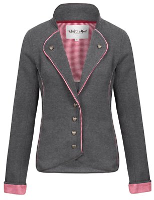 Hailys Damen Sweat Jacke Trachtenjacke Blazer Oktoberfest Damenjacke Lo44tti