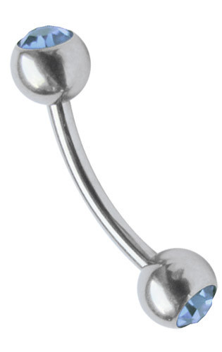 Seno Intimo Piercing Banana Curvo Barbell 1,6mm Con 4mm Zirconia Sfere Acciaio - Foto 6 di 14