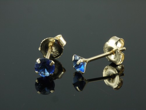 585 Gold Ohrstecker 1 Paar 4mm Grösse 6 Krappen Mit Zirkonia Steinen