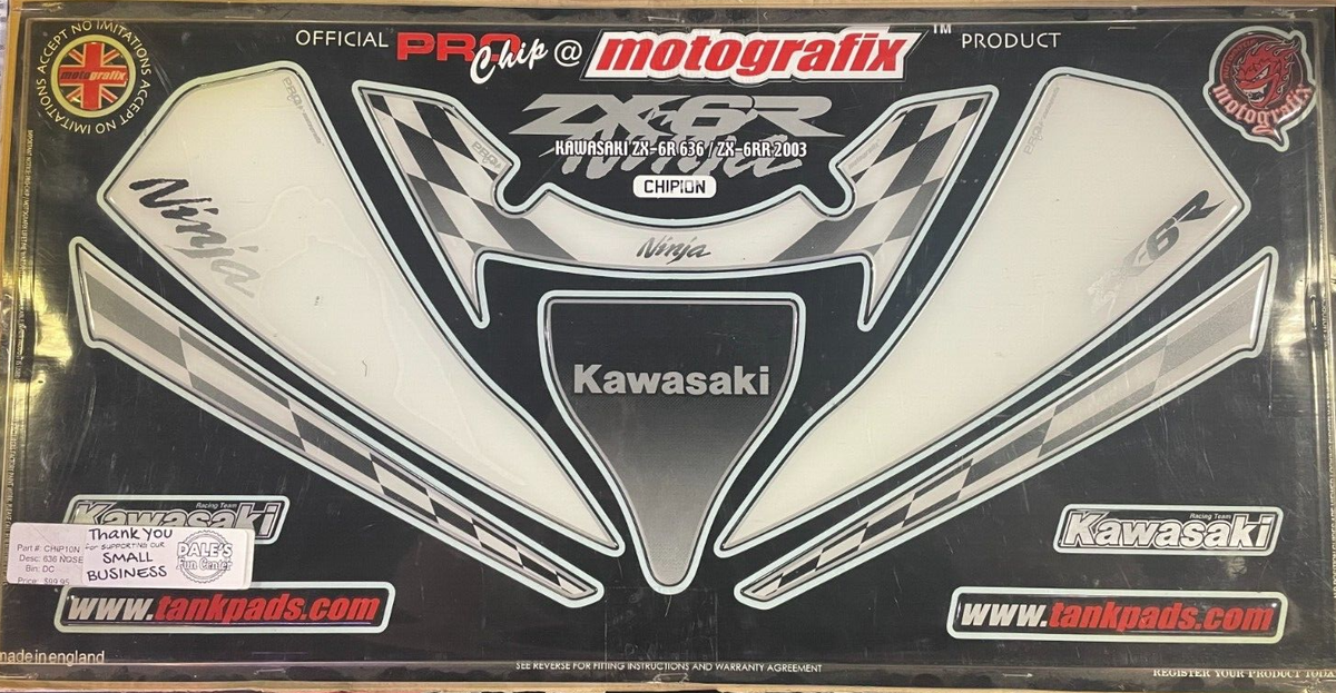 NEW PRO CHIP MOTOGRAFIX KAWASAKI ZX-6R 2003 TANK PAD SET MSRP