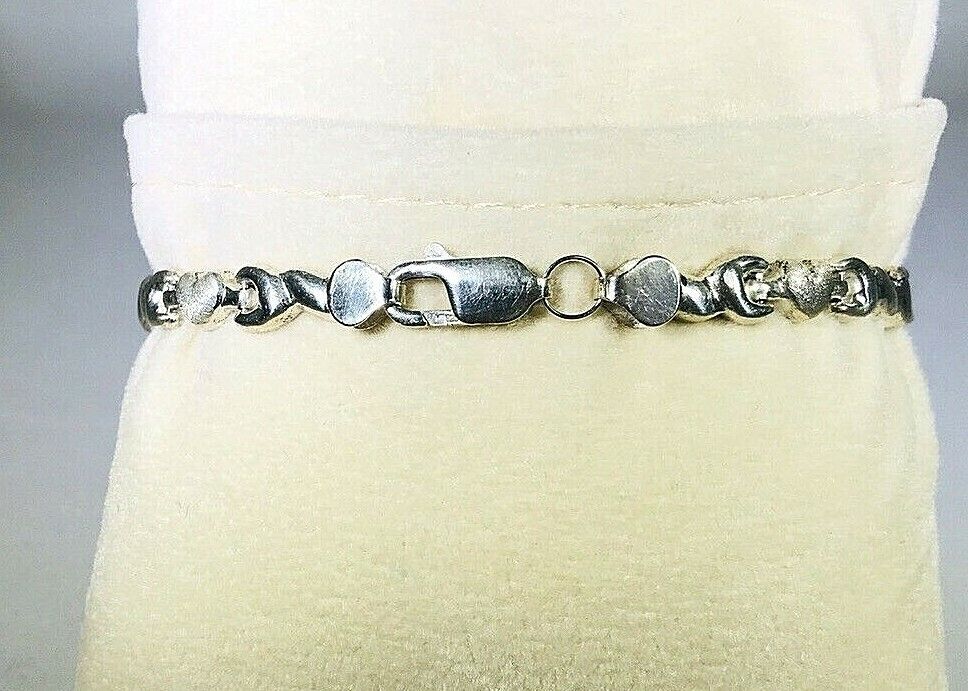 Heart Ribbon Bracelet Sterling Silver 925 Brushed… - image 6