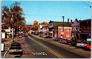 Nh Postcard Main St Shopping Stores Cars Colebrook New Hampshire