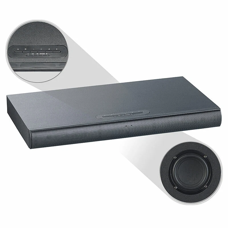 auvisio 2.1-Soundbase mit integriertem Subwoofer, Bluetooth, Radio, 120 Watt - Bild 4 von 4