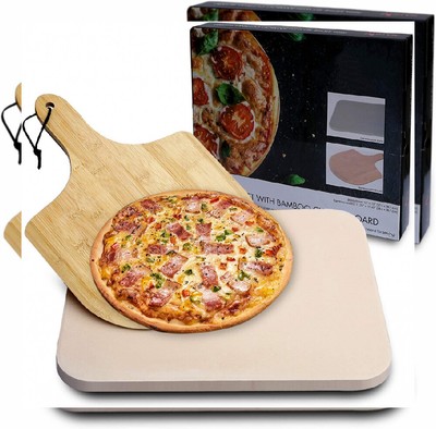 MAYUTU Pietra Refrattaria per Pizza da Forno incl. Pala in Bambu, 2 Pezzi |  eBay