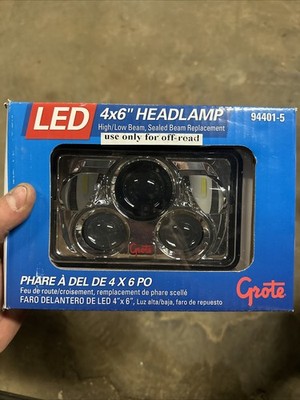 Grote 94401-5 High/Low Beam  4'' x 6'' Rectangular LED Headlight 910/1150  Lumen