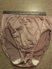 VINTAGE OGLA/WARNERS 20059 ROSE / PINK SATIN HI-CUT PANTIES X-LARGE