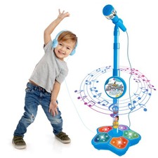Karaoke Machine with Adjustable Microphone Stand for Standing Mic for Portabl...
