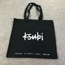 Ksubi Tote Bag Black Canvas Reusable Shopping Bag Double Handle Logo New York A2
