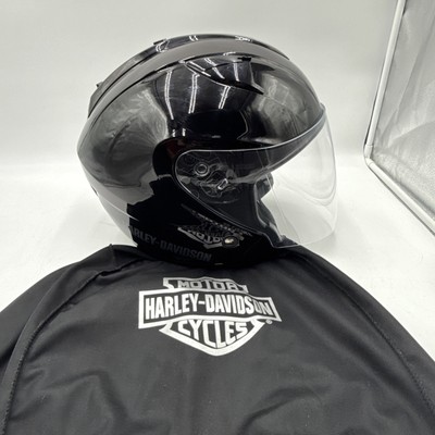 HARLEY DAVIDSON HD-J1V BLACK GLOSSY MOTORCYCLE HELMET SIZE XL +