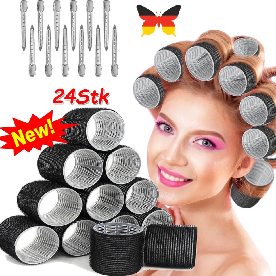24x Lockenwickler Set, Selbsthaftend Hair Rollers,für lange mittlere kleine Haar - Bild 2 von 4