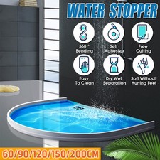 DIY Water Stopper Shower Barrier Silicone Bathroom Kitchen Floor Retaining Strip