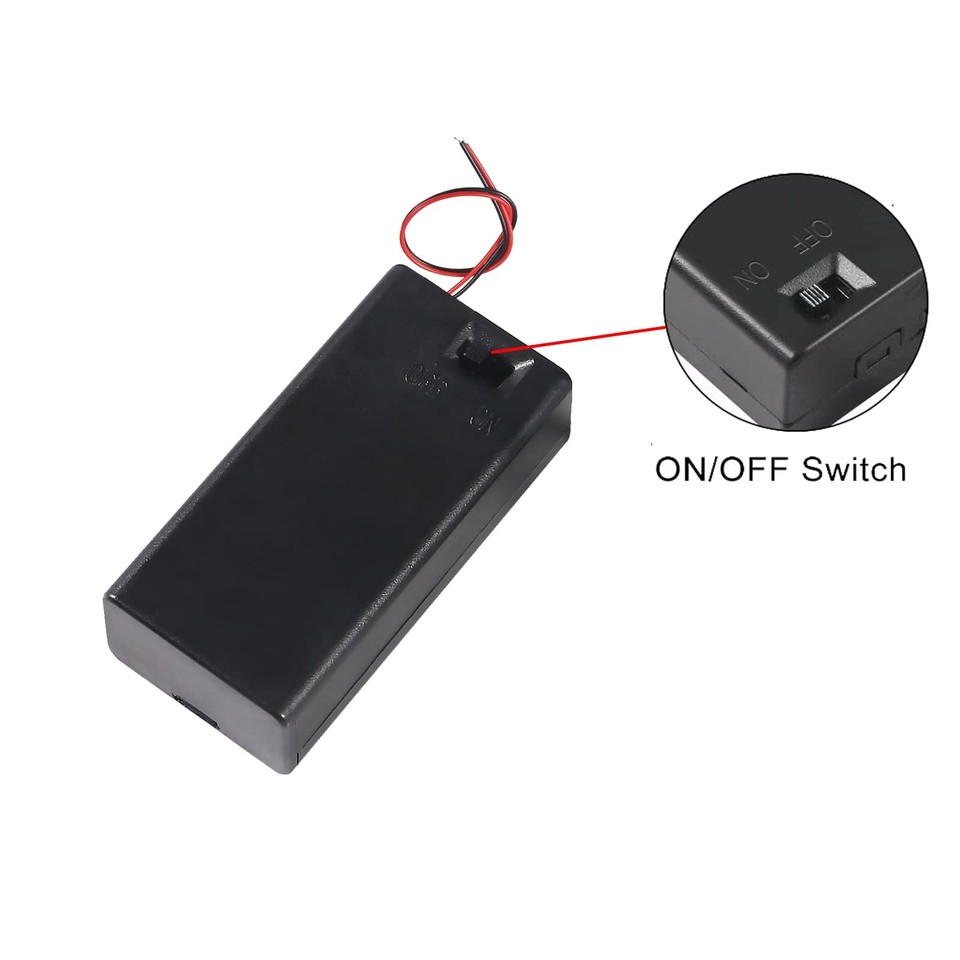 DIANN 4pcs 9V Battery Holder with ON/Off Switch 9V Battery Case with ...