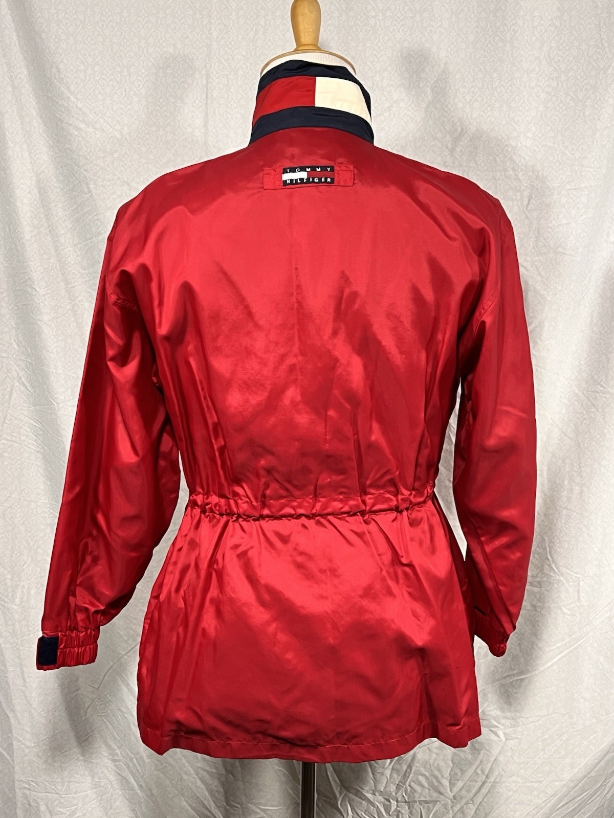 Vintage Tommy Hilfiger Red Jacket Womens Small Colorblock Lined 90s thumbnail 5