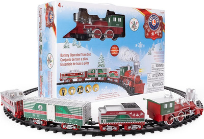 Lionel North Pole Express Battery O Gauge Toy Train Set with Remote, Locomotive,