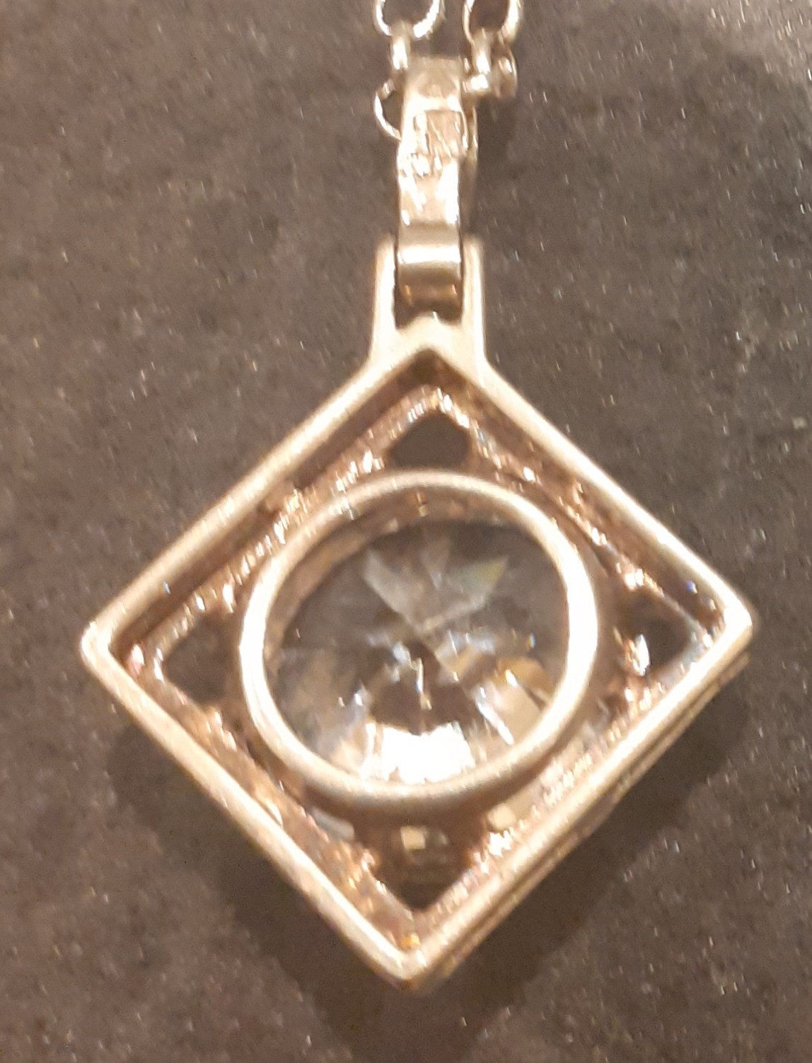 Solid 925 Sterling Silver & Crystal Pendant Sterl… - image 5