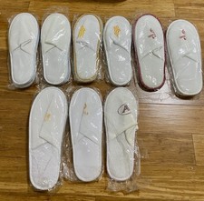 Luxurious Disposable Hotel Guest Terry Slippers in Lots of 9 Pairs Large White
