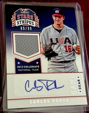2015 USA Baseball Stars & Stripes Game Gear AUTO #d /99 #18 Carlos Rodon