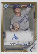 2021 Bowman Chrome Prospects Gold Refractor 27/50 Austin Cox #CPA-AC Auto 2x4