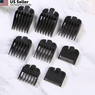 QPOIBSD Professional Hair Clipper Combs Guides Set - 1/16 to 1/16-1'', Black