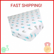 TL Care 100 Natural Breathable Cotton Jersey Knit Fitted Bassinet Sheet, Aqua W