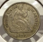 1862 Seated Liberty Half Dime 5C Silver US Coin - Civil War Date - AU (U175)