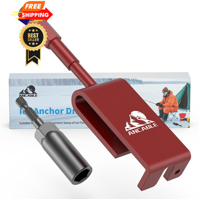Ice Anchor Drill Adapter, Fishing Accessories Compatible with Eskimo Red 