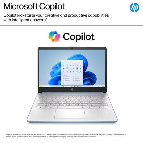 HP - 14" Laptop - Intel Processor N150 - 4GB Memory - 128GB UFS - Sky Blue - Picture 6 of 6
