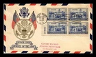 Dr Jim Stamps Fdc Scott 789 West Point Plate Block Plimpton Cachet Air Mail